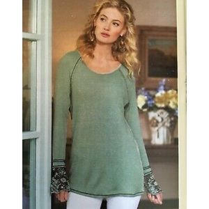 Soft Surroundings Misty Point Waffle Knit Top